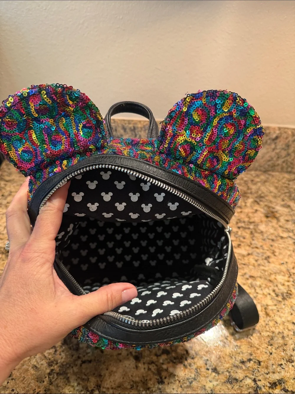 Loungefly Kids Rainbow Sequin Mickey Ear Mini Backpack - Multicolor